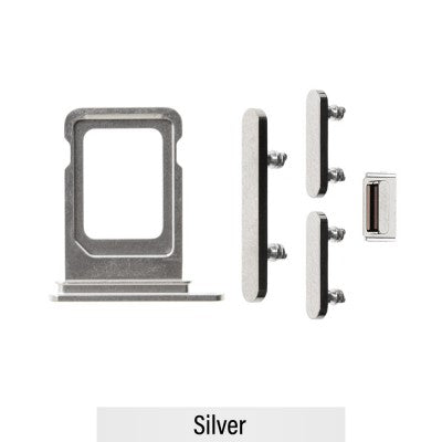Single SIM Card Tray and Side Button for iPhone 14 Pro / 14 Pro Max-Silver Single SIM Card Tray and Side Button for iPhone 14 Pro / 14 Pro Max-Silver
